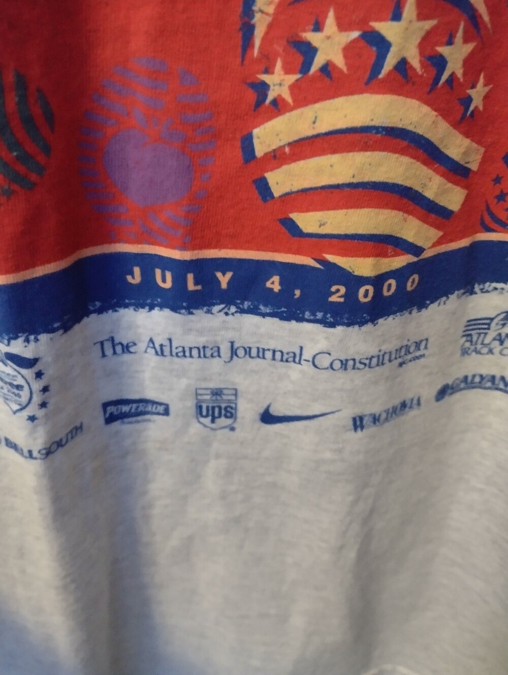 VTG Cotton Graphics 2000 AJC Peachtree Road Race Tee Shirt Men's Large Gray Y2K - Picture 3 of 6